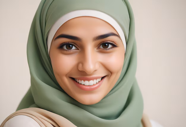 Modern Stylish and Happy Muslim Woman Wearing